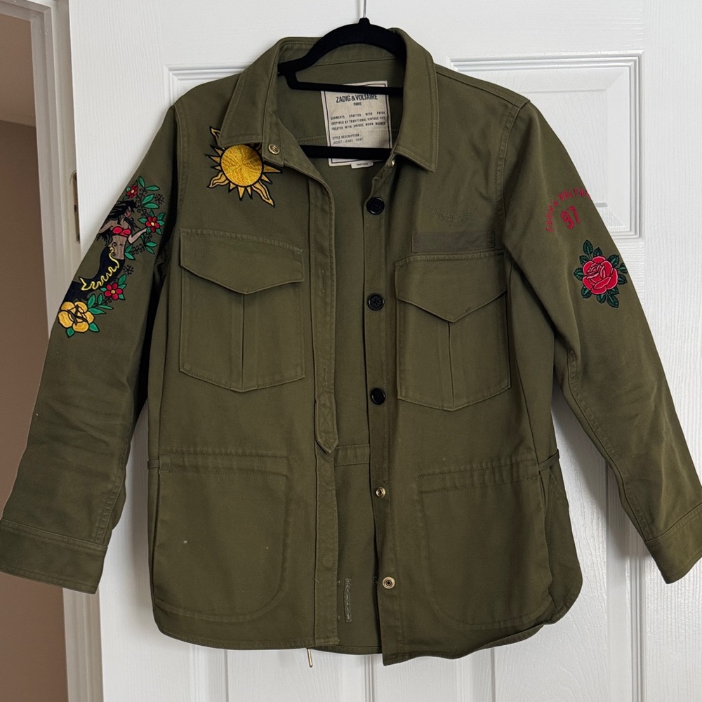 Zadig & Voltaire Army Green Patchwork Jacket
